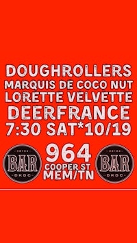 a poster for doughrollers on a red background
